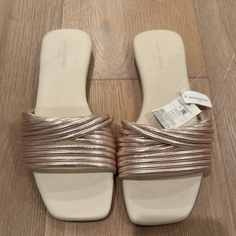 Banana Republic Factory Metallic Slide Sandals